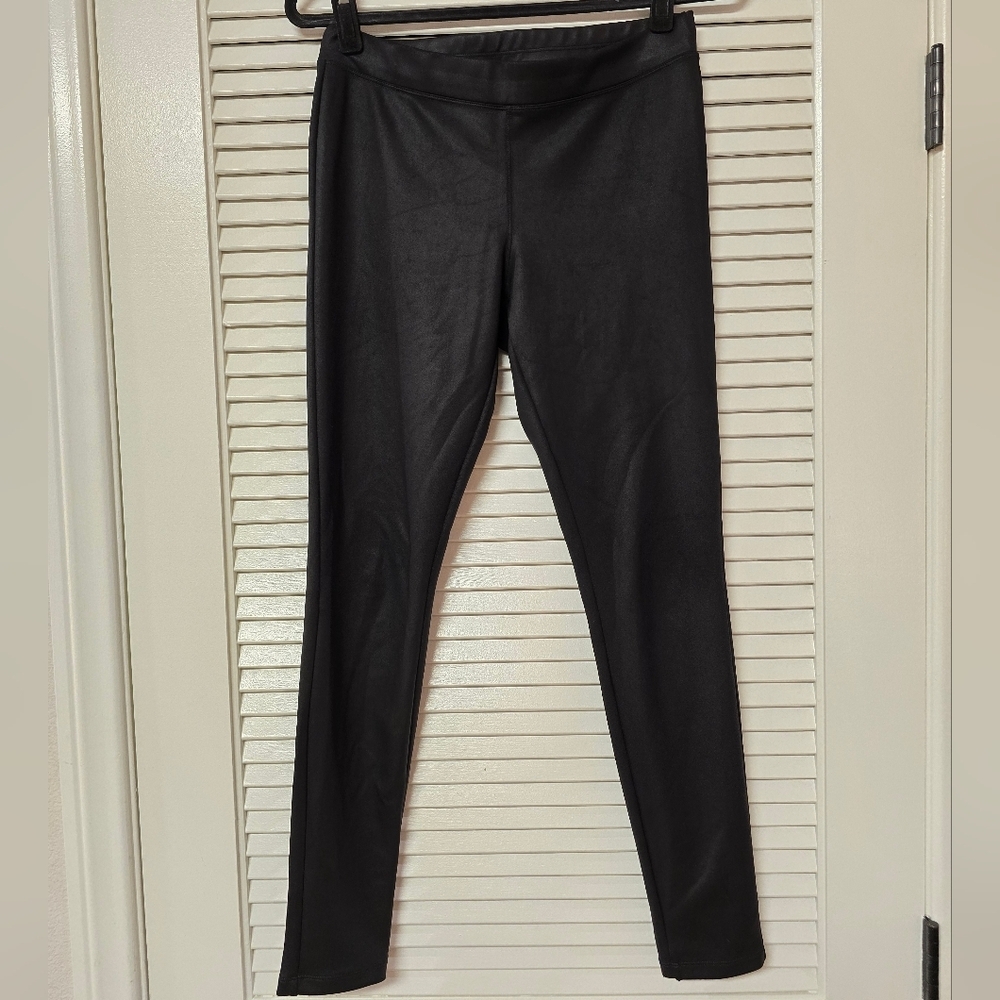 Express - Black Shine Faux Leather Stretch Leggings